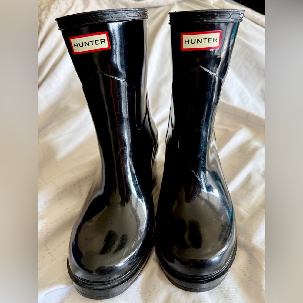 HUNTER Original Wellies Glossy Refined Wedge Rain Boots Black UK 4/EUR 36/US 6 - Picture 5 of 8